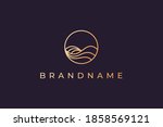 luxury gold line logo design... | Shutterstock .eps vector #1858569121