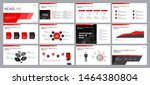 set red business presentation... | Shutterstock .eps vector #1464380804