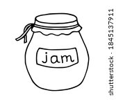 single jam jar icon. hand drawn ... | Shutterstock .eps vector #1845137911
