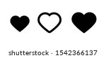 set of black heart icons | Shutterstock .eps vector #1542366137