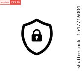 shield and lock icon vector... | Shutterstock .eps vector #1547716004