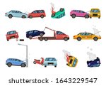 vehicle damage. transport crash ... | Shutterstock .eps vector #1643229547