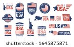 made in usa badges. patriot... | Shutterstock .eps vector #1645875871
