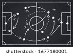 chalk soccer strategy. football ... | Shutterstock .eps vector #1677180001