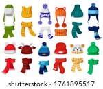 winter hats. kids knitting... | Shutterstock .eps vector #1761895517