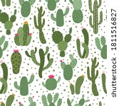 cactus pattern. seamless cactus ... | Shutterstock .eps vector #1811516827