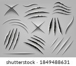 realistic claw scratch. paper... | Shutterstock .eps vector #1849488631