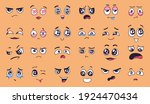 cartoon faces. happy and sad... | Shutterstock .eps vector #1924470434
