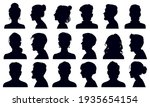 head silhouettes. female and... | Shutterstock . vector #1935654154