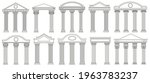 ancient pediments. greek and... | Shutterstock .eps vector #1963783237