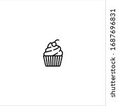 cupcake  dessert outline icon... | Shutterstock .eps vector #1687696831