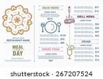 restaurant menu design. hipster ... | Shutterstock .eps vector #267207524