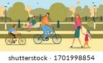 people with children walking... | Shutterstock .eps vector #1701998854