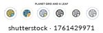 planet grid and a leaf icon in... | Shutterstock .eps vector #1761429971