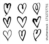 hand drawn heart outline set. ... | Shutterstock .eps vector #1712727751