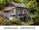 Small photo of Woodland WA USA Oct 15 2023 The Cedar Grist Mill ibuilt in 1876 is on the Register of National Historic Places