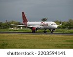 Small photo of Boyolali, Central Java, Indonesia-December 30, 2018: Batik Air Indonesia, Airbus A320-214, backtrack to runway 26 of Adi Soemarmo Airport
