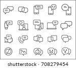set of message related. simple... | Shutterstock .eps vector #708279454