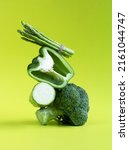 Fresh green vegetables balance...