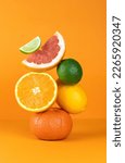 Balancing citrus fruits on the...