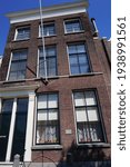 Small photo of Schiedam, The Netherlands - May 11, 2019; Piet Paaltjens is a pseudonym for Francois Haverschmidt lived in this house at 134 Lange Haven in the city center