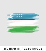 uzbekistan flag brush vector... | Shutterstock .eps vector #2158400821