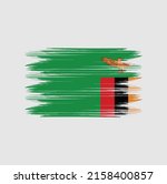 zambia flag brush vector... | Shutterstock .eps vector #2158400857
