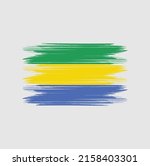 gabon flag brush vector... | Shutterstock .eps vector #2158403301