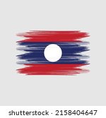 laos flag brush vector... | Shutterstock .eps vector #2158404647