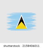 saint lucia flag brush vector... | Shutterstock .eps vector #2158406011