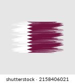 qatar flag brush vector... | Shutterstock .eps vector #2158406021