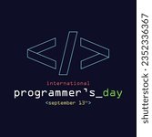 International programmer day. Programmer symbol vector illustration. September 13th. Suitable for templates, greeting cards, social media etc