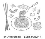 vector illustration of a pasta... | Shutterstock .eps vector #1186500244