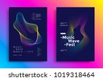 music wave poster design. sound ... | Shutterstock .eps vector #1019318464