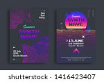 summer synthwave party set of... | Shutterstock .eps vector #1416423407