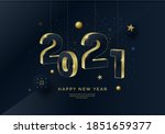 happy new year 2021 gold... | Shutterstock .eps vector #1851659377
