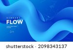 blue fluid wave. duotone... | Shutterstock .eps vector #2098343137