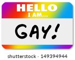 hello i am gay words on a... | Shutterstock . vector #149394944