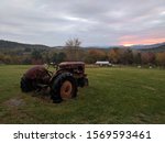Old Rusty Tractor Overlooking...