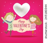 sweet valentine couple | Shutterstock .eps vector #245180344
