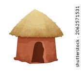 African Hut With Straw Roof And ...