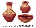Set African Pot  Ceramic Vase ...