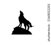 the wolf icon is black  on a... | Shutterstock .eps vector #2160022201
