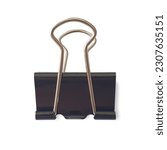 Black binder clip isolated on...