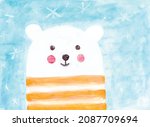 funny postcard with watercolor... | Shutterstock .eps vector #2087709694