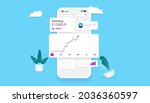 investment app on smartphone... | Shutterstock .eps vector #2036360597