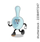 running spoon mascot illustration , character design
