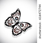 colorful butterfly isolated on... | Shutterstock .eps vector #616472744