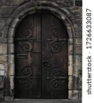 Small photo of The door of Hexham Abbey; a medieval place of worship in Northumberland, North East England.