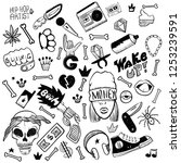 set of rap music icons. black... | Shutterstock .eps vector #1253239591